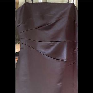 Strapless black satin dress